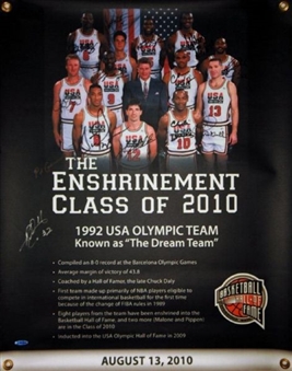 1992 Basketball Olympic Dream Team Signed HOF Banner with 14 Signatures Including Michael Jordan